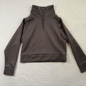 Juicy‎ Couture Sport Crop Top Shirt Cowl Neck Size Medium Textured Funnel Purple